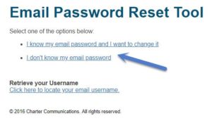 reset forgot email password