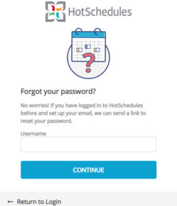 recover password in hotschedules
